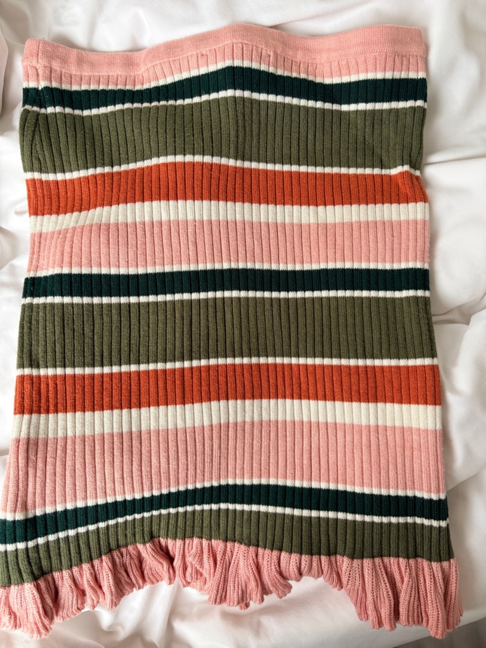 MINKPINK Striped Ribbed Knitted Skirt
